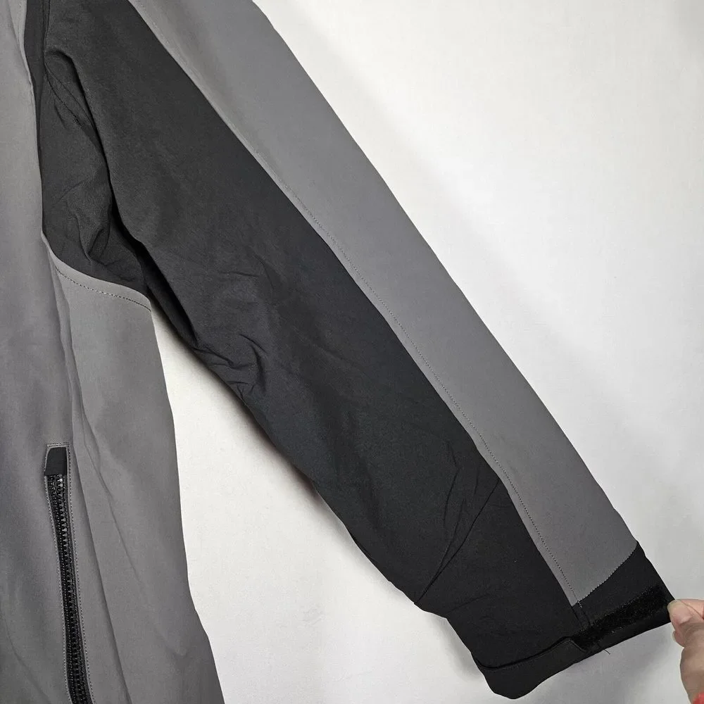 Duluth Trading Jacket Men 2XL Tall Grey Hills Windfront Hooded Fleece Lined Gorp